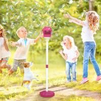 Automatic Bubble Maker with Music and Lights, Colorful Bubble Machine Adjustable Height Stand Blaster Summer Outdoor Fun Toy ...