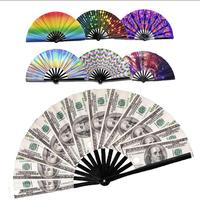 2 Pack Large Folding Clack Fan- Loud Snap HandFan for Line Dance, Rave, Festival, PerformanceCosplay, Costume & Cooling