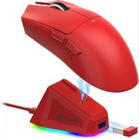 ATTACK SHARK Wireless Gaming Mouse, Rechargeable RGB Gaming Mouse with Charging Base, 5 Programmable Buttons Optical Sensor M...