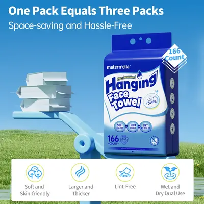 ćBuy 2, enjoy 10 percent offćMatern'ella Face Towel (166 pcs): Disposable, for Sensitive Skin, Fragrance-Free, Alcohol-Fr...