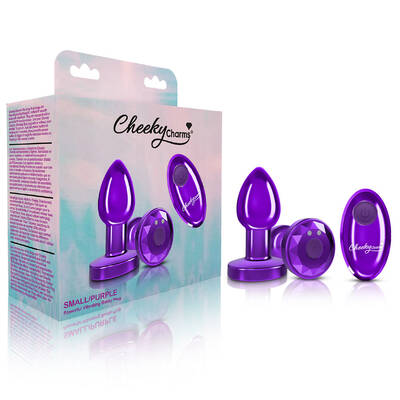 Vibrating Purple Metal Remote Plug - Small