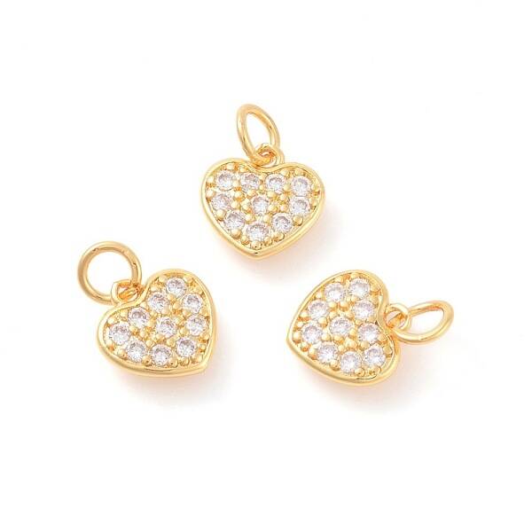 Brass Micro Pave Cubic Zirconia Charms