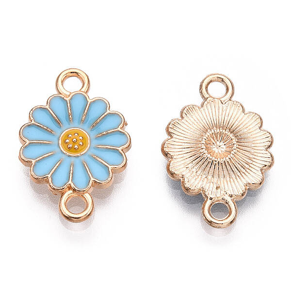 Zinc Alloy Enamel Sunflower Connector Charms