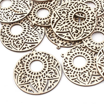 Undyed Wood Big Pendants