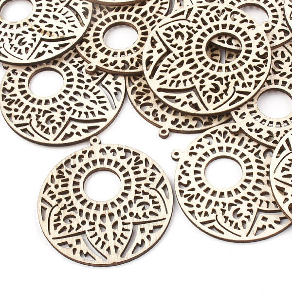 Undyed Wood Big Pendants
