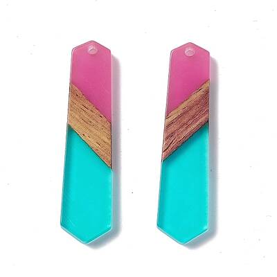 Transparent Resin & Walnut Wood Pendants