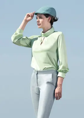 HOSTA | Easy Key-hole Blouse | Color: Sapling | Size: L