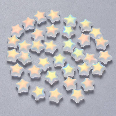 Spray Painted Glass Beads