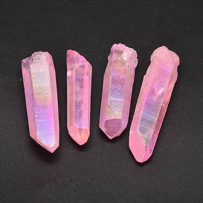 Dyed Nuggets Natural Electroplated Crystal Pendants