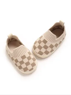 Baby's Plaid Pattern Slip on Flats, 2025 New Style Casual Comfortable Soft Sole Flat Shoes for Infant Toddler, Newborn Shoes ...