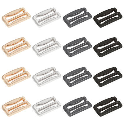 16Pcs 4 Colors Zinc Alloy Underwear Strap Buckles