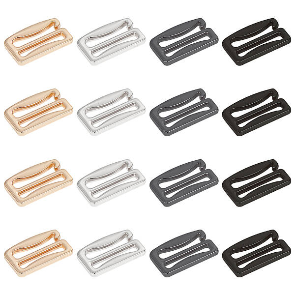16Pcs 4 Colors Zinc Alloy Underwear Strap Buckles