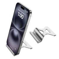 Mini Cell Phone Stand, Aluminum Phone Stand for Desk Compatible with All Mobile Phones, Electronic Reading Devices(4-7'') Sli...