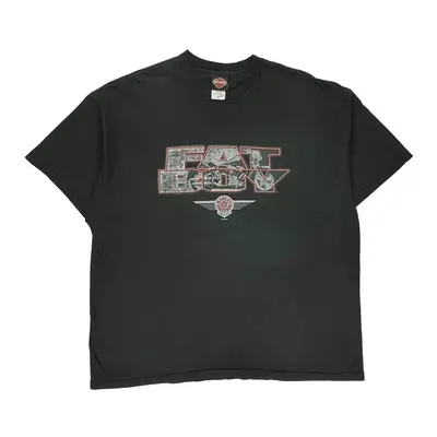 Fat Boy Harley Davidson Graphic T-Shirt - 3XL Black Cotton