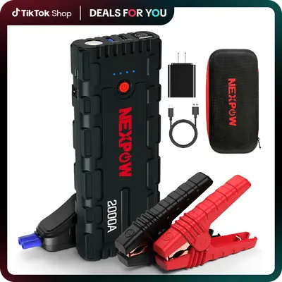 NEXPOW 2000A Jump Starter for Car Battery, 12V Portable Booster for Up to 7.0L Gas & 6.5L Diesel Engines, USB Quick Charge 3....