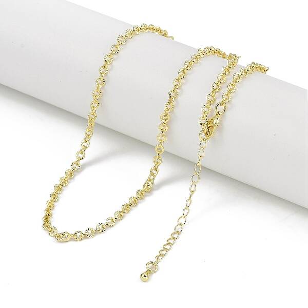Rack Plating Brass Textured Cable Chain Necklaces for Women