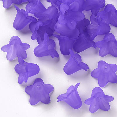 Purple Frosted Transparent Acrylic Flower Beads