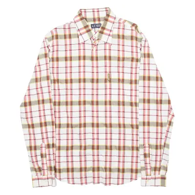 ARMANI JEANS Mens Shirt Red Plaid Long Sleeve XL