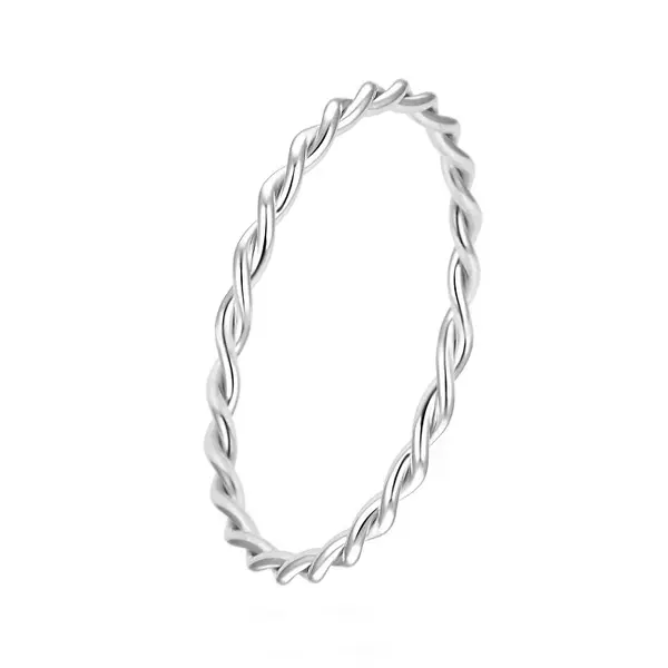Beneto AGG315L Minimalist Silver Braided Ring - Circuit: 60mm