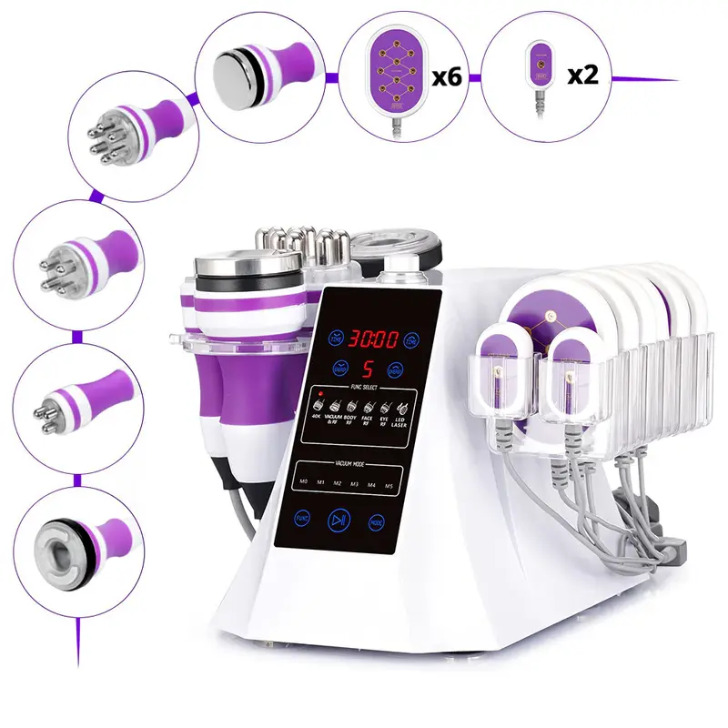 Unoisetion 6 In 1 Cavitation 2.0 40K Vacuum Body Sculpting Radio Frequency Skin Care Beauty Machine Machine for Spa Salon Stu...