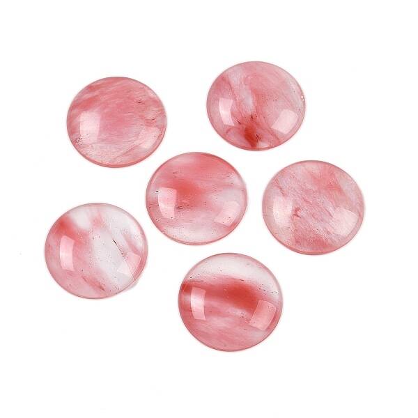 Cherry Quartz Glass Cabochons