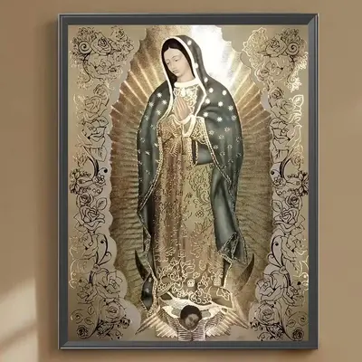 Guadalupe Virgin Mary Pattern DIY Diamond Arts Colorful Painting Kit without Frame, DIY 5D Diamond Arts Painting Kit, Wall Ar...