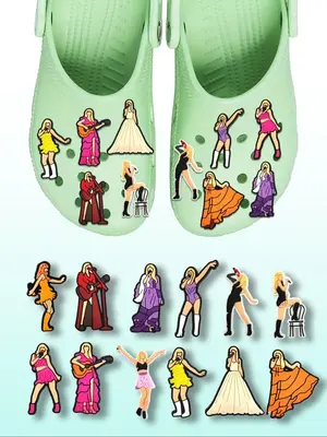 Cartoon Singer Themed Shoe Decoration Charms, Cute PVC Shoe Accessories for Women's Clogs, Fashionable Shoes Decorations for ...