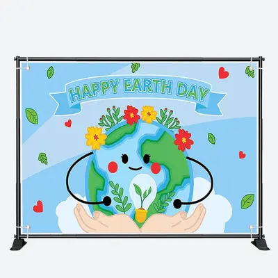 Recycle Eco Happy Earth Day Backdrop for Event - Aperturee