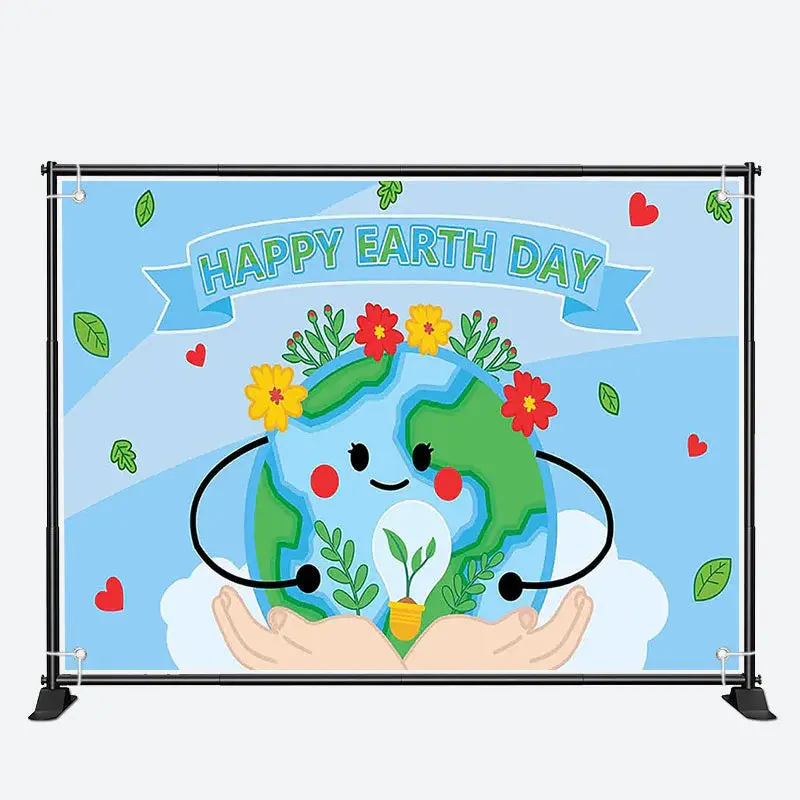 Recycle Eco Happy Earth Day Backdrop for Event - Aperturee