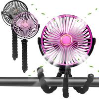Ormos Stroller Fan - Portable Fan Rechargeable - Battery operated fan, fan handheld/clip-on/car seat/desk/camping (black, pin...