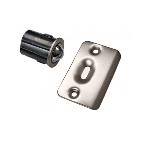 Cal-Royal Drive-In Ball Catch Adjustable With Full Lip Strike, 1-3/8 X 2-1/4 Round Corner Strike, Satin Nickel