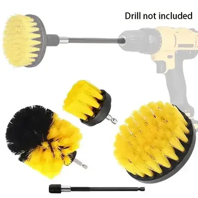Power Drill Cleaning Brush Set, 4 Counts/set Electric Drill Brush Scrubber Set, Cleaning Detailing Brush Set for Electric Dri...