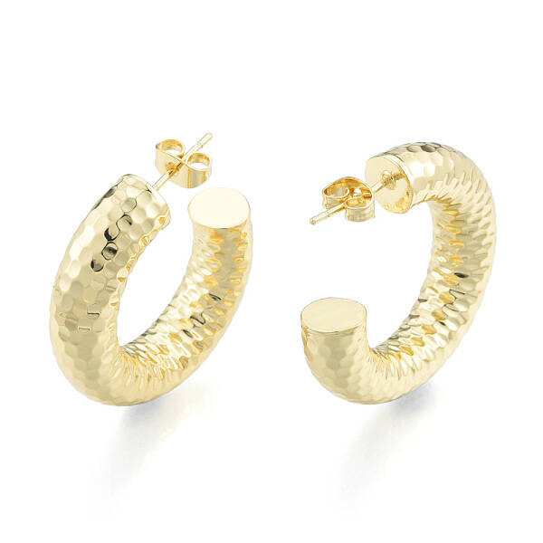 Brass C-shape Stud Earrings