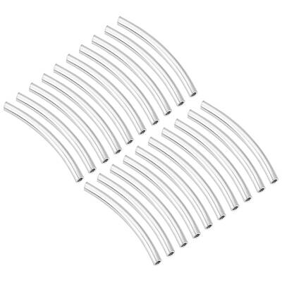 20Pcs 925 Sterling Silver Tube Beads