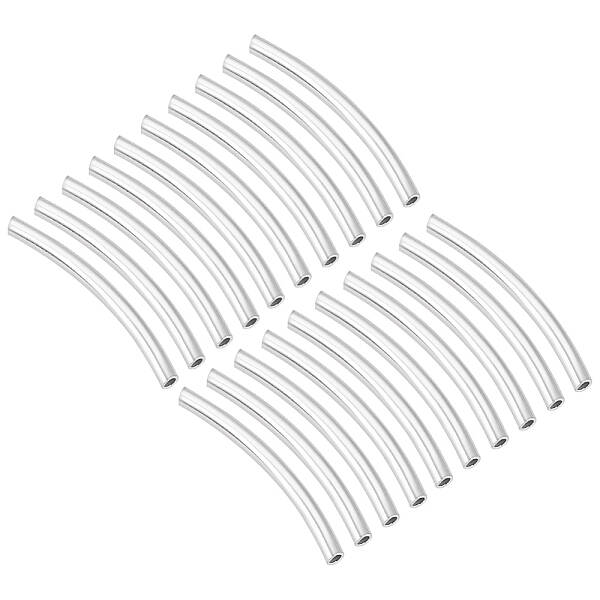 20Pcs 925 Sterling Silver Tube Beads