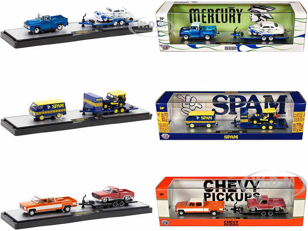 Auto Haulers Set of 3 Trucks Release 73 Limited Edition to 9000 pieces Worldwide 1/64 Diecast Models by M2 Machines