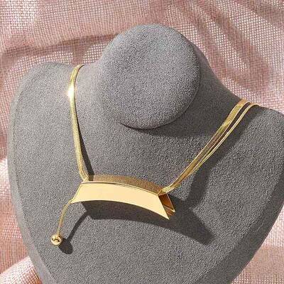 304 Stainless Steel Curved Tube Snake Chain Necklaces for Women