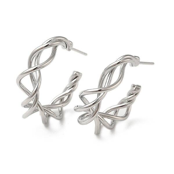 Brass Wire Twist Stud Earrings
