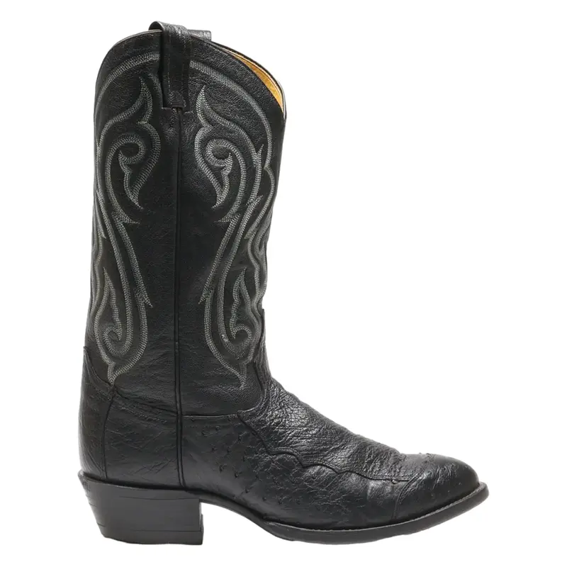 TONY LAMA Cowboy Boots Black Leather Mens UK 7.5