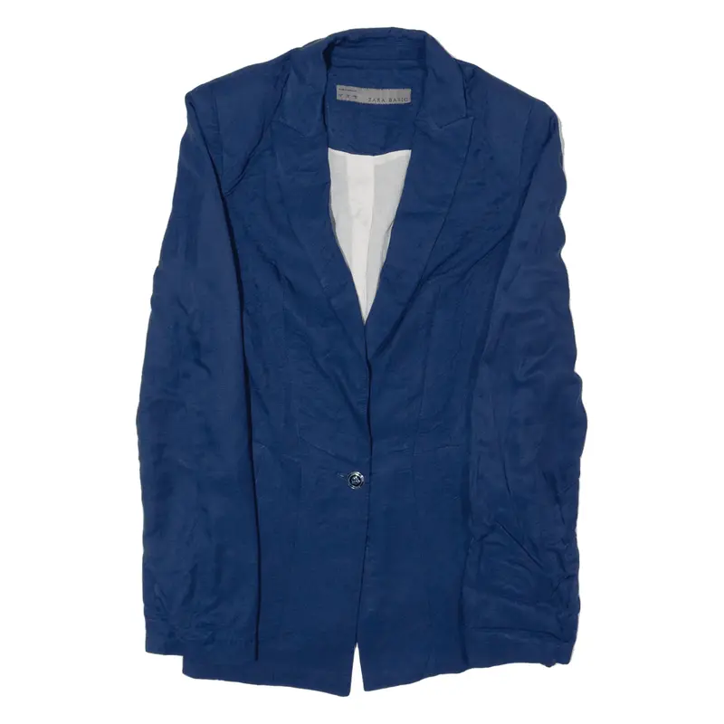 ZARA WOMAN Blazer Jacket Blue Viscose Womens XS