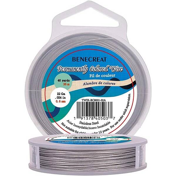 BENECREAT 36m 0.6mm 7-Strand Nylon Coated Craft Jewelry Beading Wire Tiger Tail Beading Wire for Necklaces Bracelets Ring
