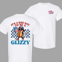 It's A Bad Day To Be A Glizzy Funny 4th Of July Hot Dog With Coors Light Beer T-Shirt, Independence Day Shirt, Patriotic Gift...