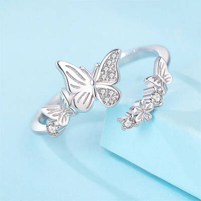 925 Sterling Silver Micro Pave Cubic Zirconia Cuff Rings