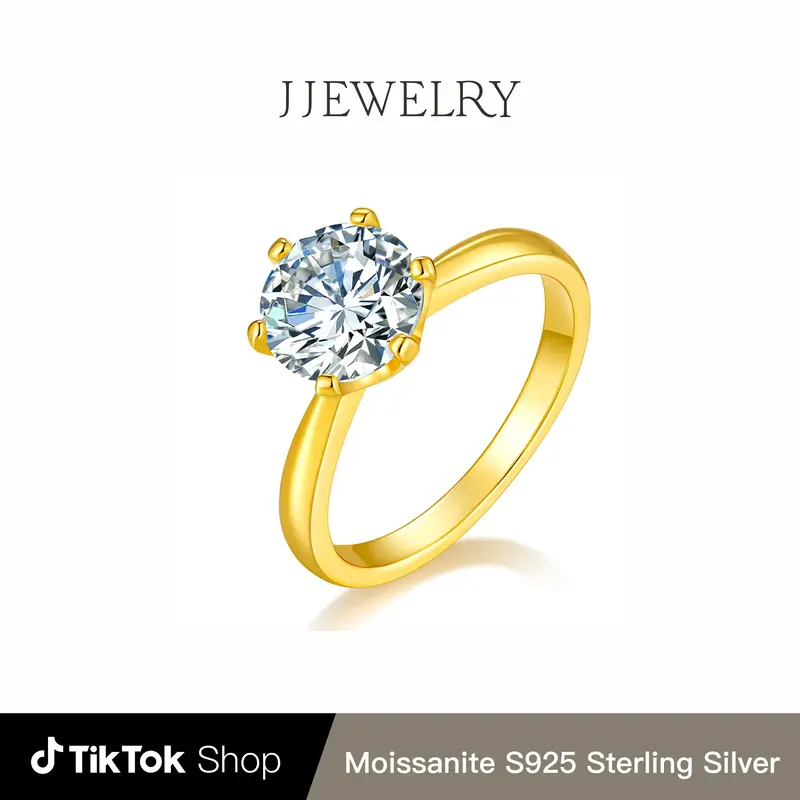 【RC101】Synthetic Moissanite Ring D Color VVS1 S925 Sterling Silver For Women Birthday Gift Engagement Wedding Anniversary...