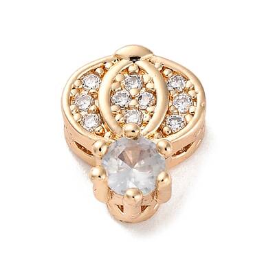 Rack Plating Brass Micro Pave Cubic Zirconia Beads