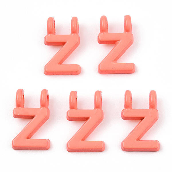 Rack Plating Spray Painted Alloy 2-Loop Link Pendants