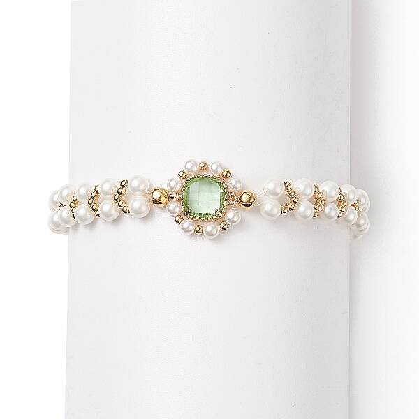 Glass & Shell Pearl Bead Bracele
