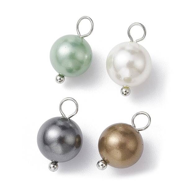 Shell Pearl Dyed Round Charms