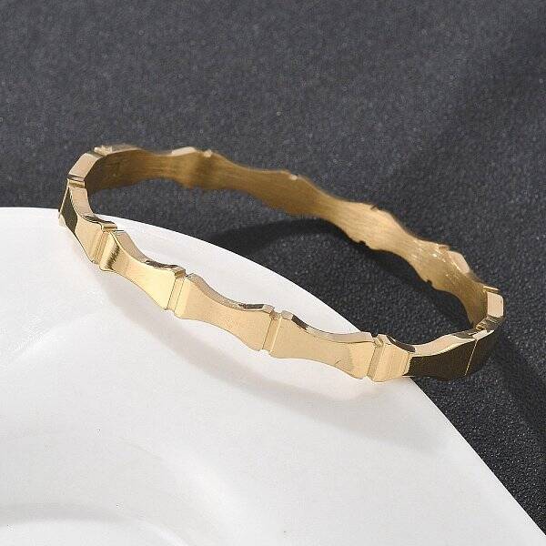 Bamboo Joint 304 Stainless Steel Bangles for Women