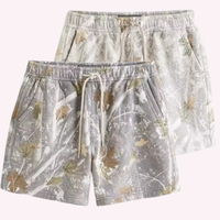 Camo Shorts Men Camouflage Maple Leaf Print Short Trendy Shorts  Sweat Cargo Hunting Boxers